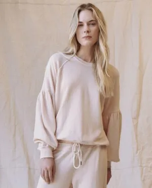 THE GREAT - The Bishop Sleeve Sweatshirt in Powder