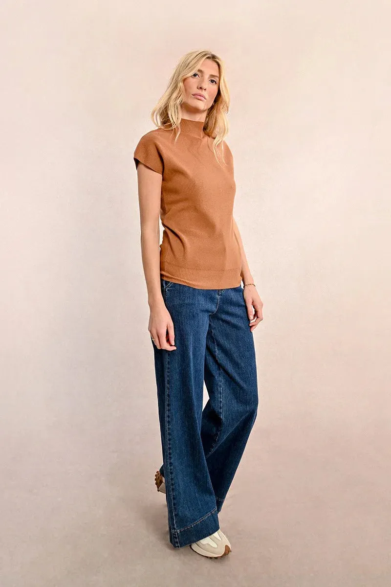 The Julie Sleeveless Sweater - Camel