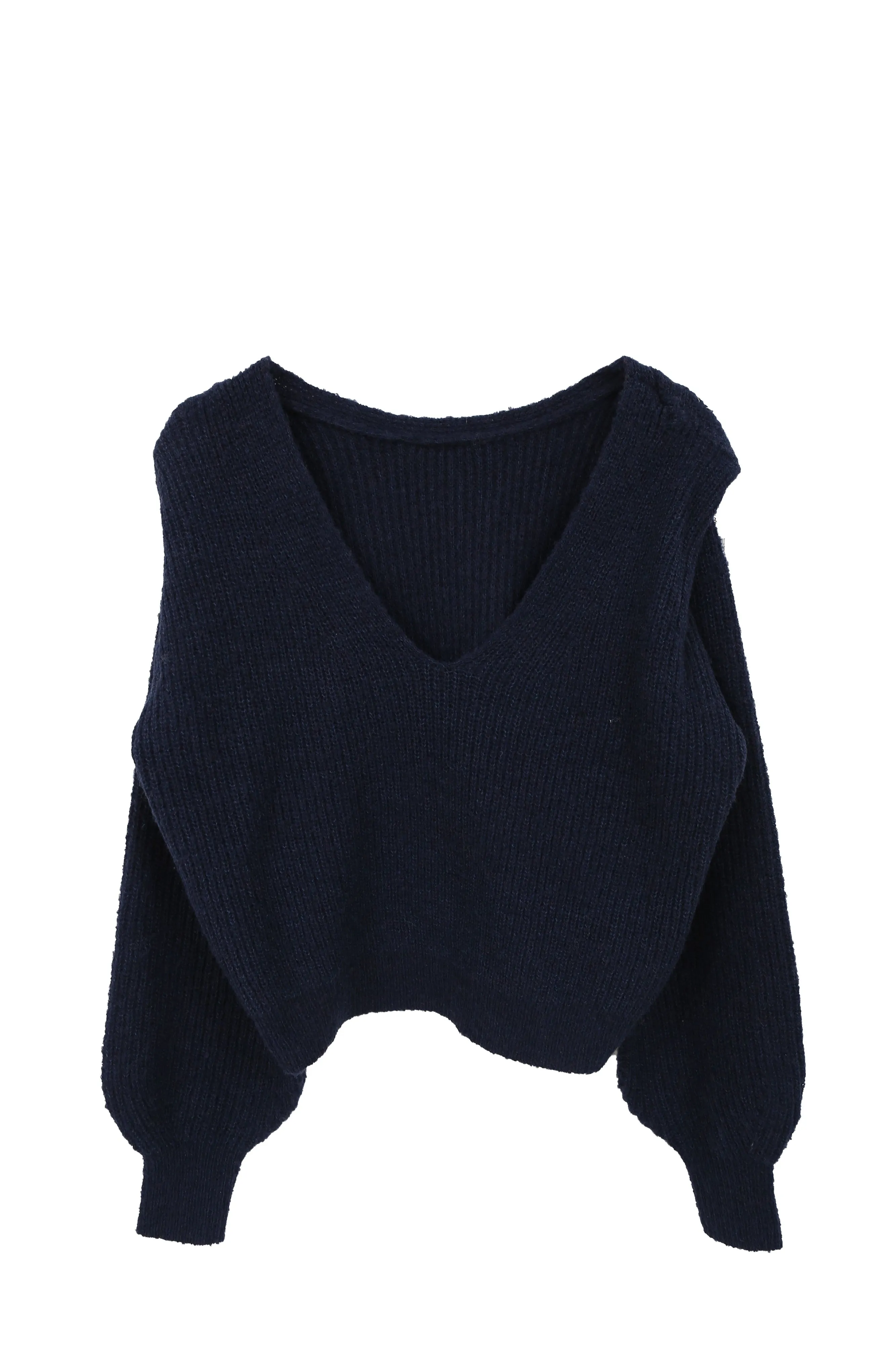 TheKorner Navy Blue V-Neck Sweater