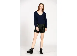 TheKorner Navy Blue V-Neck Sweater