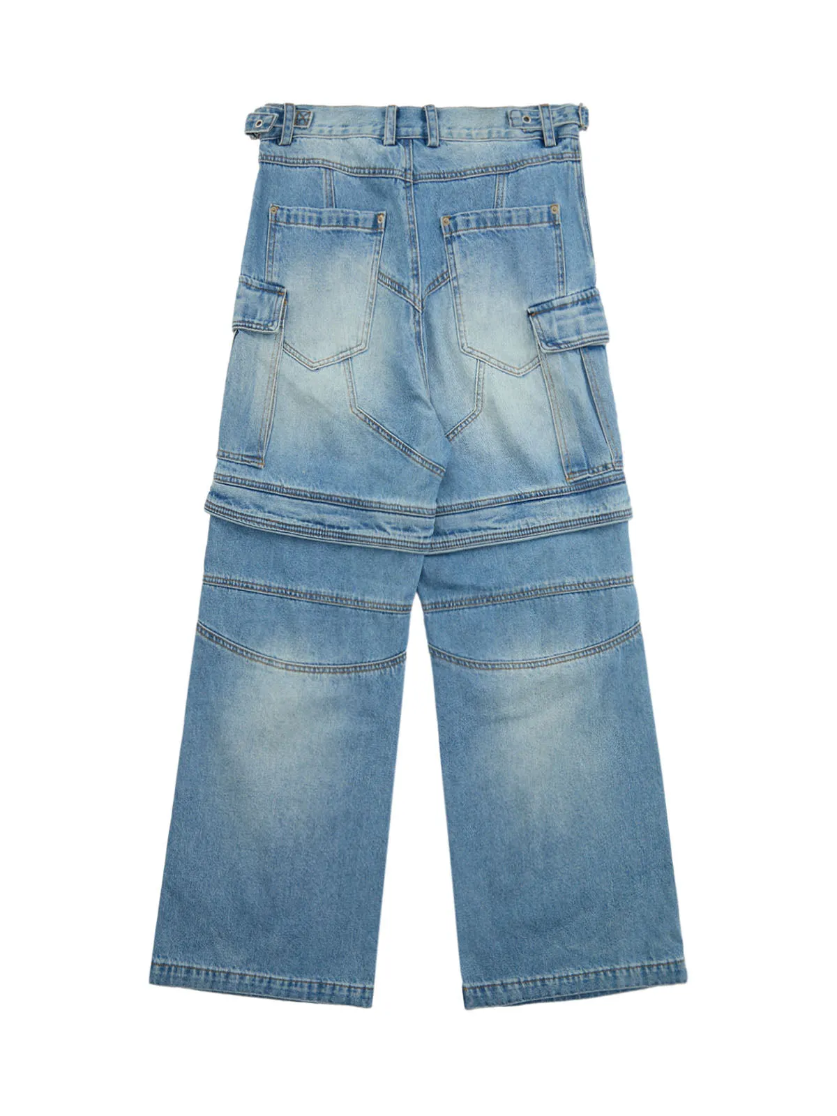 Thesupermade Multi-structure Design Baggy Jeans