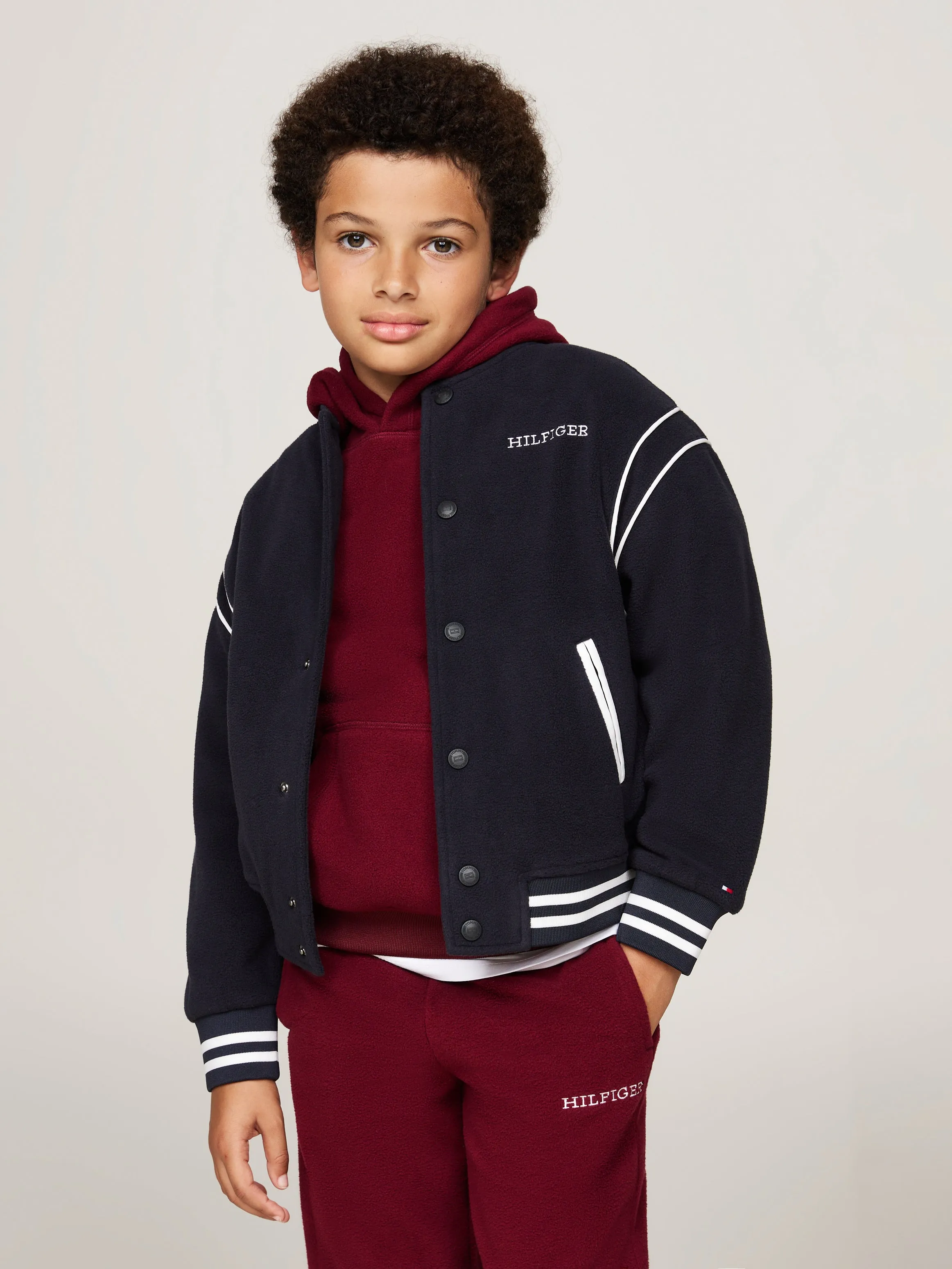 Tommy Hilfiger Boys Navy Fleece Bomber Jacket