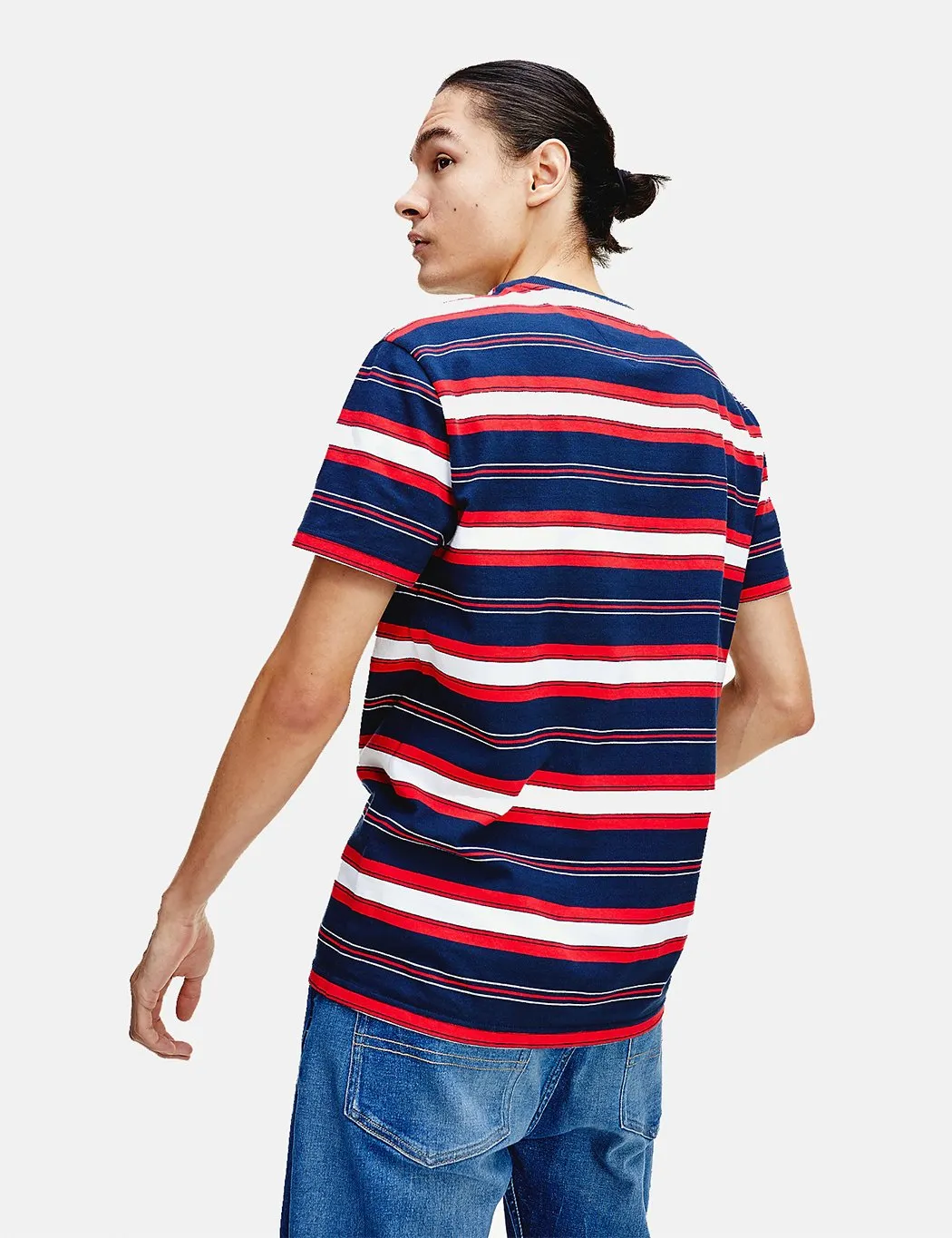 Tommy Jeans Stripe Logo T-Shirt - Twilight Navy/Multi