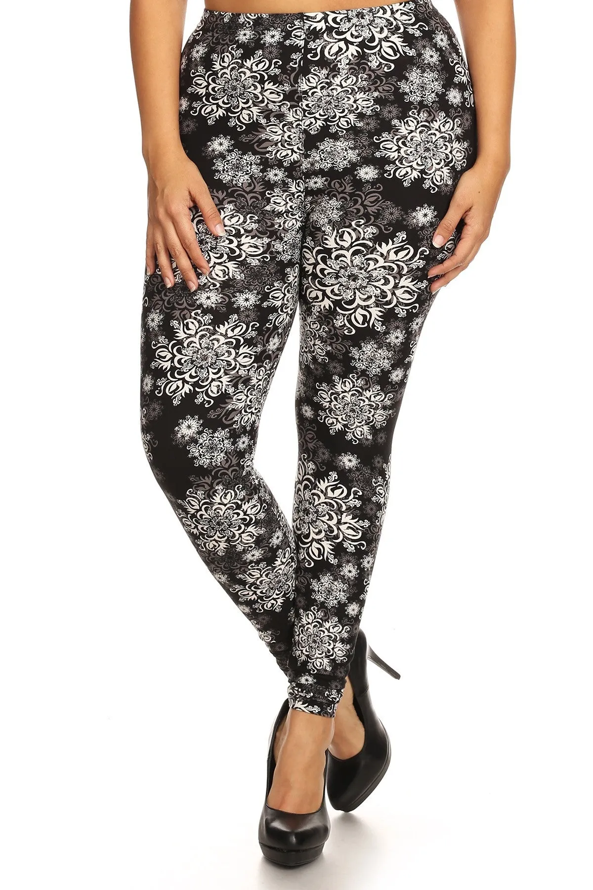 Voluptuous ( ) Plus Size Abstract Print, Full Length Leggings - Ships from The USA