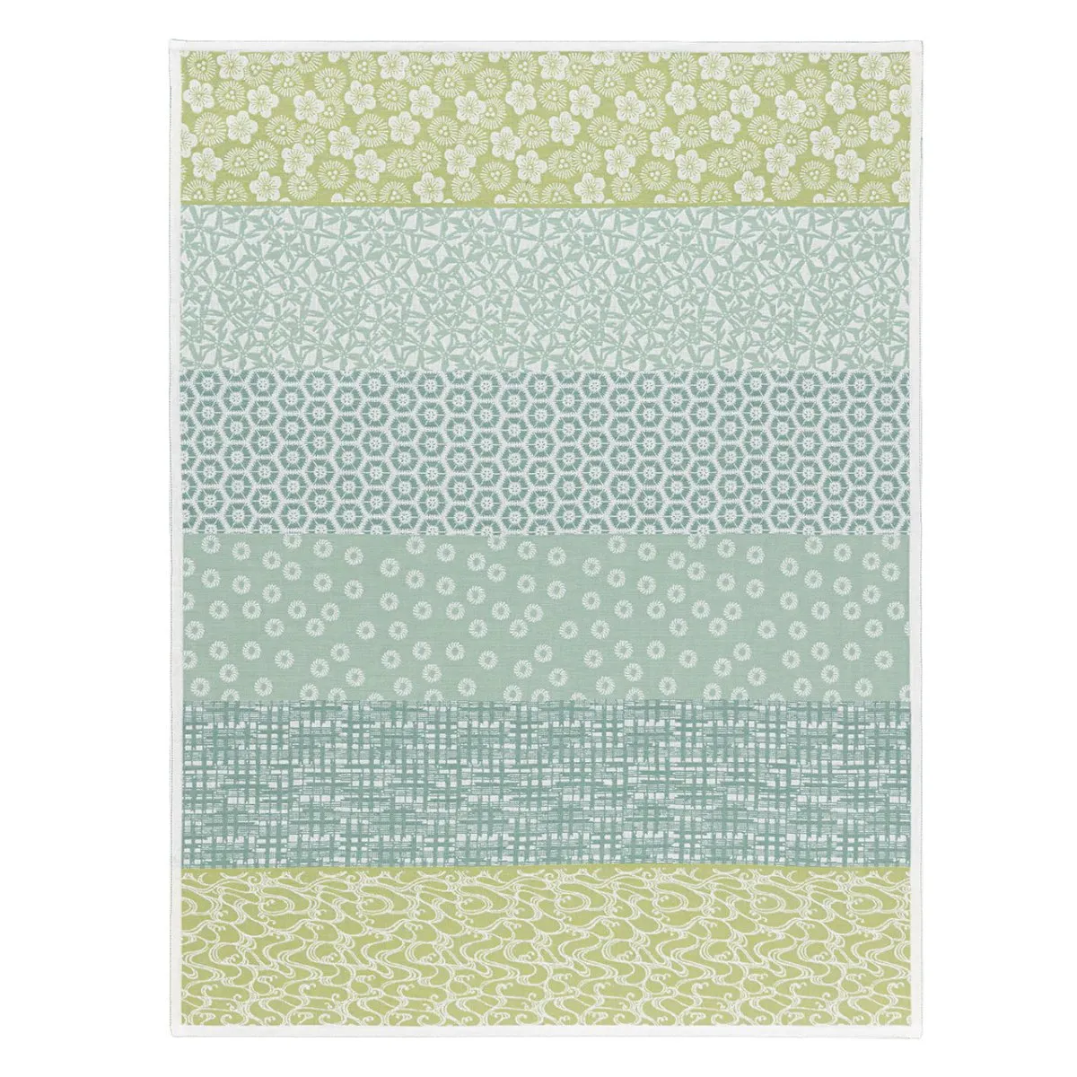 Wagara Green Tea Towel by Le Jacquard Français